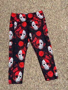 Women's size medium Slasher leggings featuring a Jason Voorhees Halloween